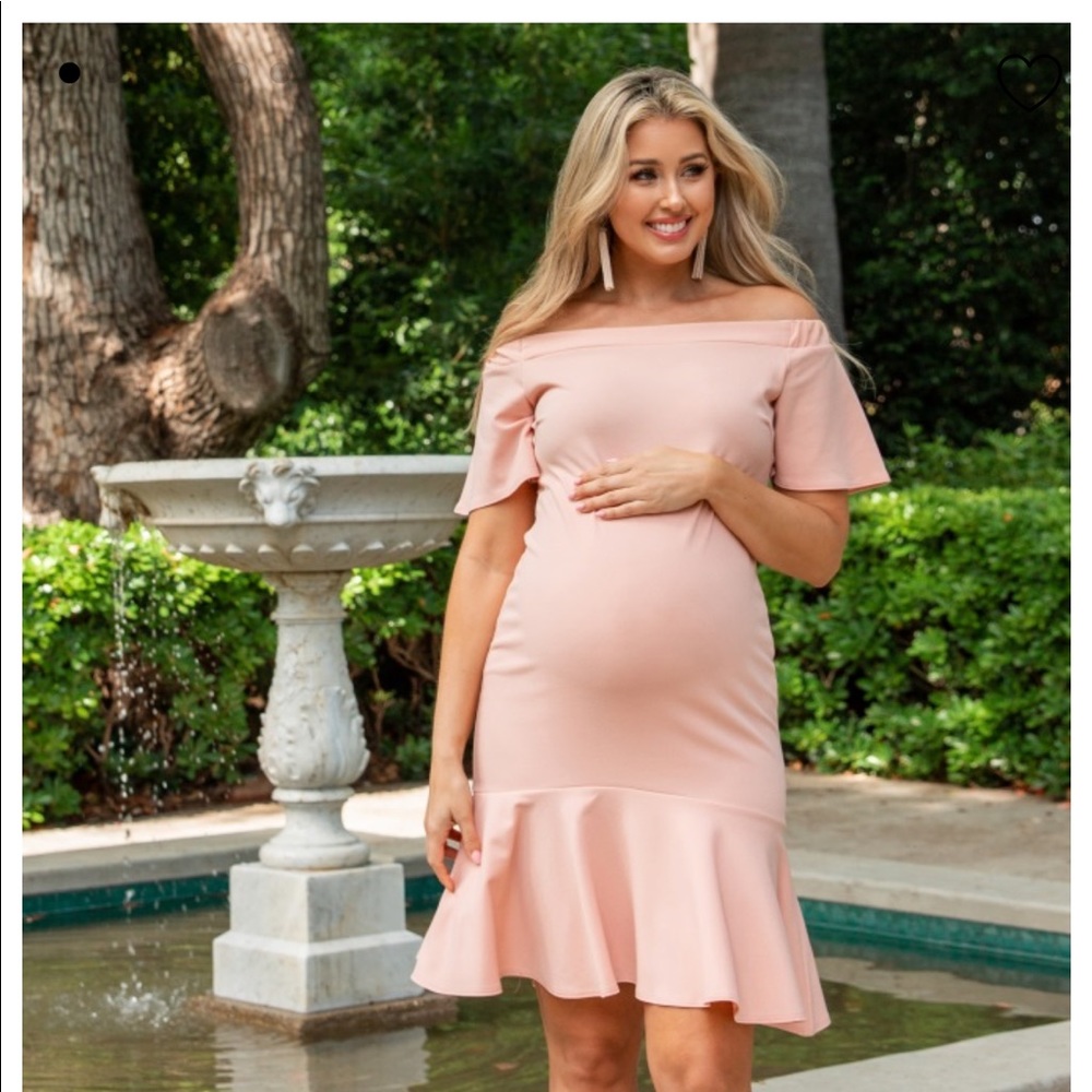 Pink blush maternity dress worn once